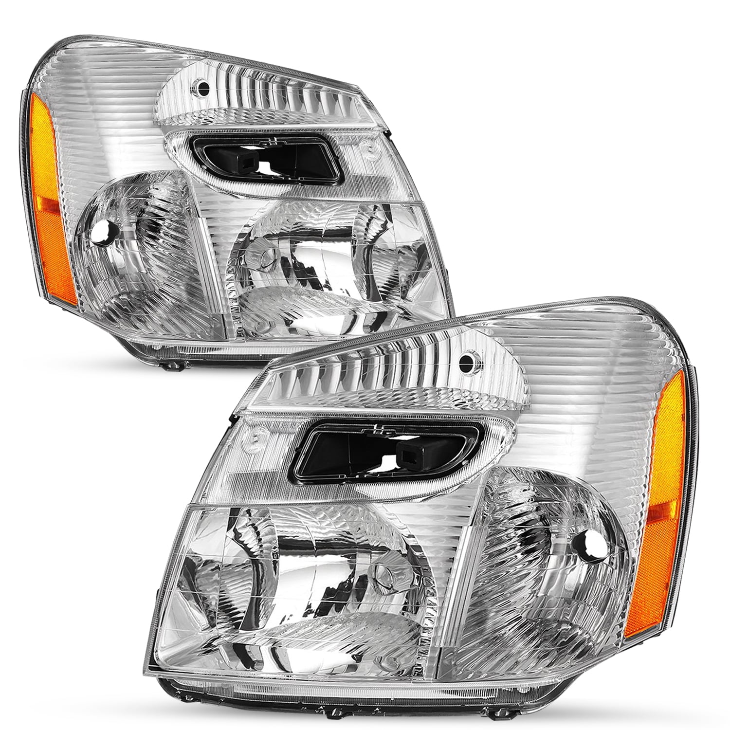 For 2005-2009 Chevy Equinox SUV Chrome Halogen Headlights Headlamp Sets 05-09
