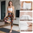 thumbnail image 7 of SCRAWLGOD Halloween Capri Leggings with Pockets for Women High Waist Stretch Tummy Control Workout Yoga Capris Casual Yoga Pants Leggings for Cycling, Pumpkin Witch Hat Stars Candy Cat Ghost Black, M, 7 of 7