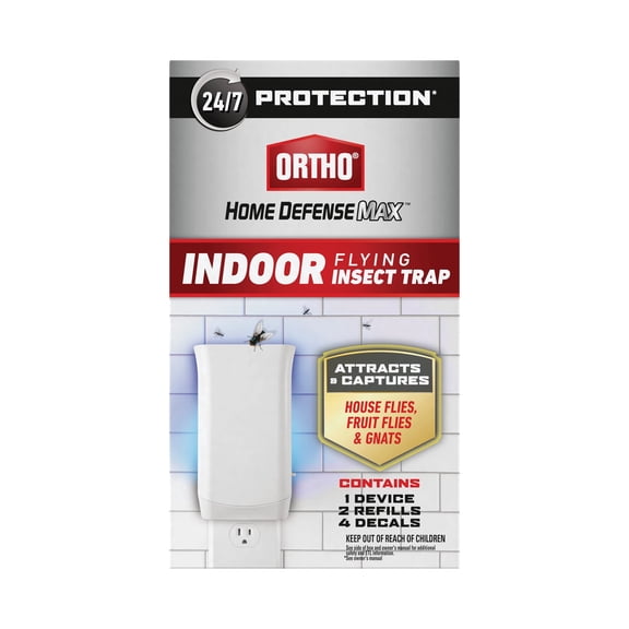 Ortho Home Defense Max Indoor Flying Insect Trap, 1 Plug-In and 2 Refills
