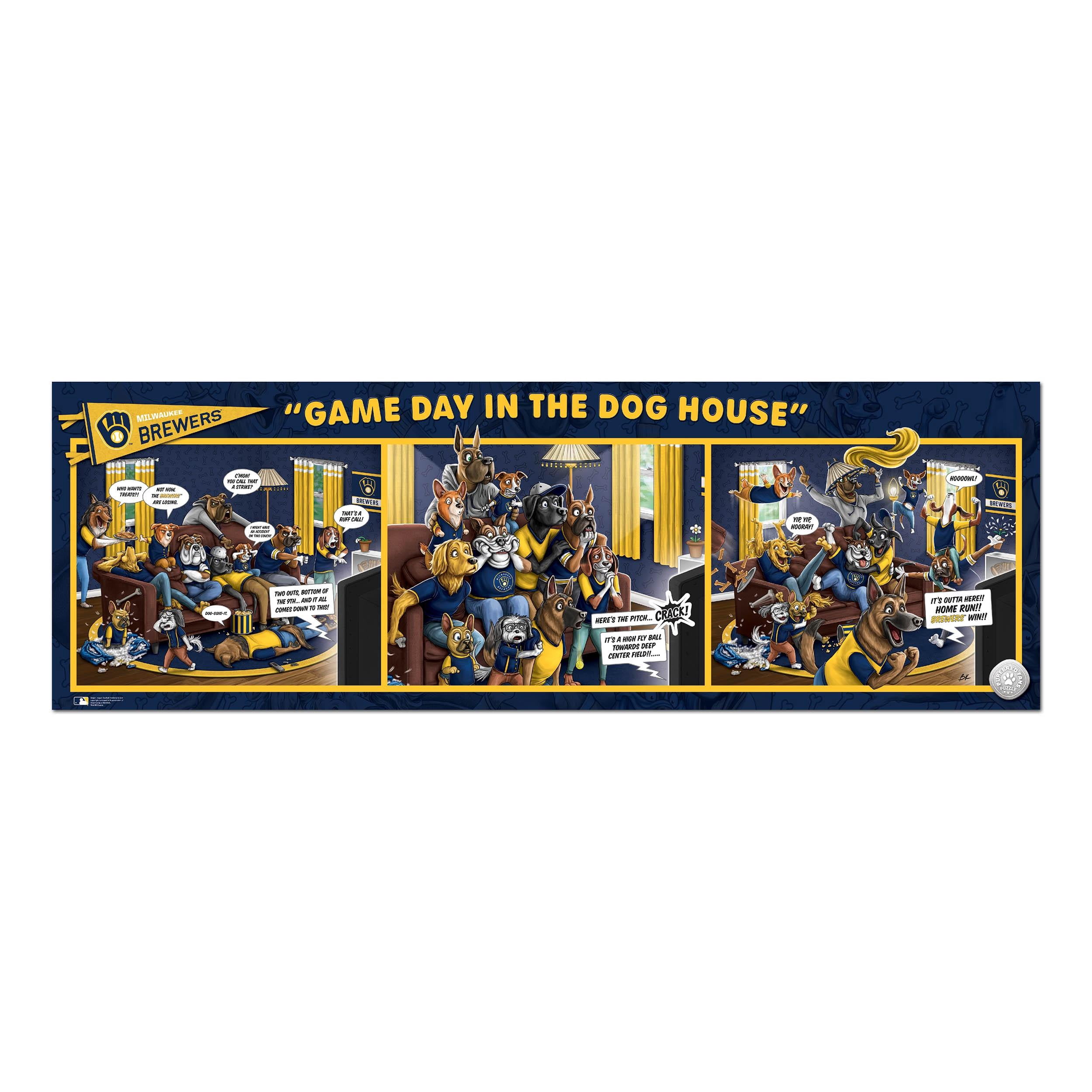 YouTheFan MLB Milwaukee Brewers Purebred Fans Gameday in the Dog House 1000PC Puzzle