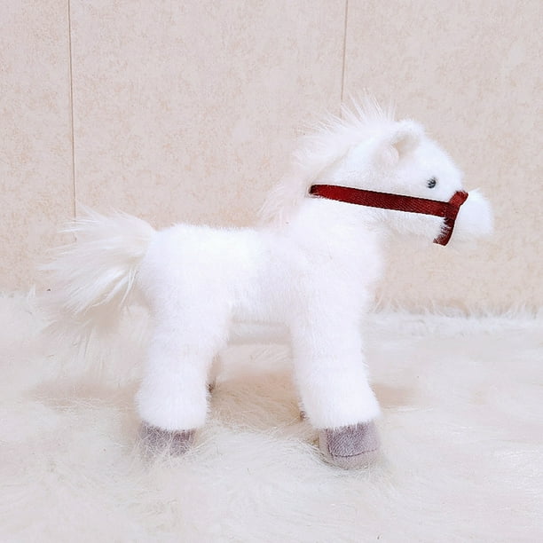 Adorable peluche de caballo blanco suave para niños, con temática de zoológico, para cumpleaños, peluche bonito