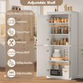 thumbnail image 4 of BouPower Pantry Cabinet,70" Tall Kitchen Pantry Cabinet with Doors and Adjustable Shelves, Freestanding Cupboard, Tall Storage Cabinet for Bathroom, Dining Room, Living Room, 4 of 8