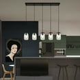 thumbnail image 3 of Fichiouy 5 Head Glass Mason Jar Light Fixture Dinning Room Pendant Lamp Downlight 40W, 3 of 10