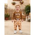 thumbnail image 4 of RUINIXCW Western Baby Boy Cowboy Outfit My First Rodeo Newborn Baby Boy Hospital Coming Home Clothes Infant Highland Cow Print Long Sleeve Romper and Pants Hat Set, 4 of 9