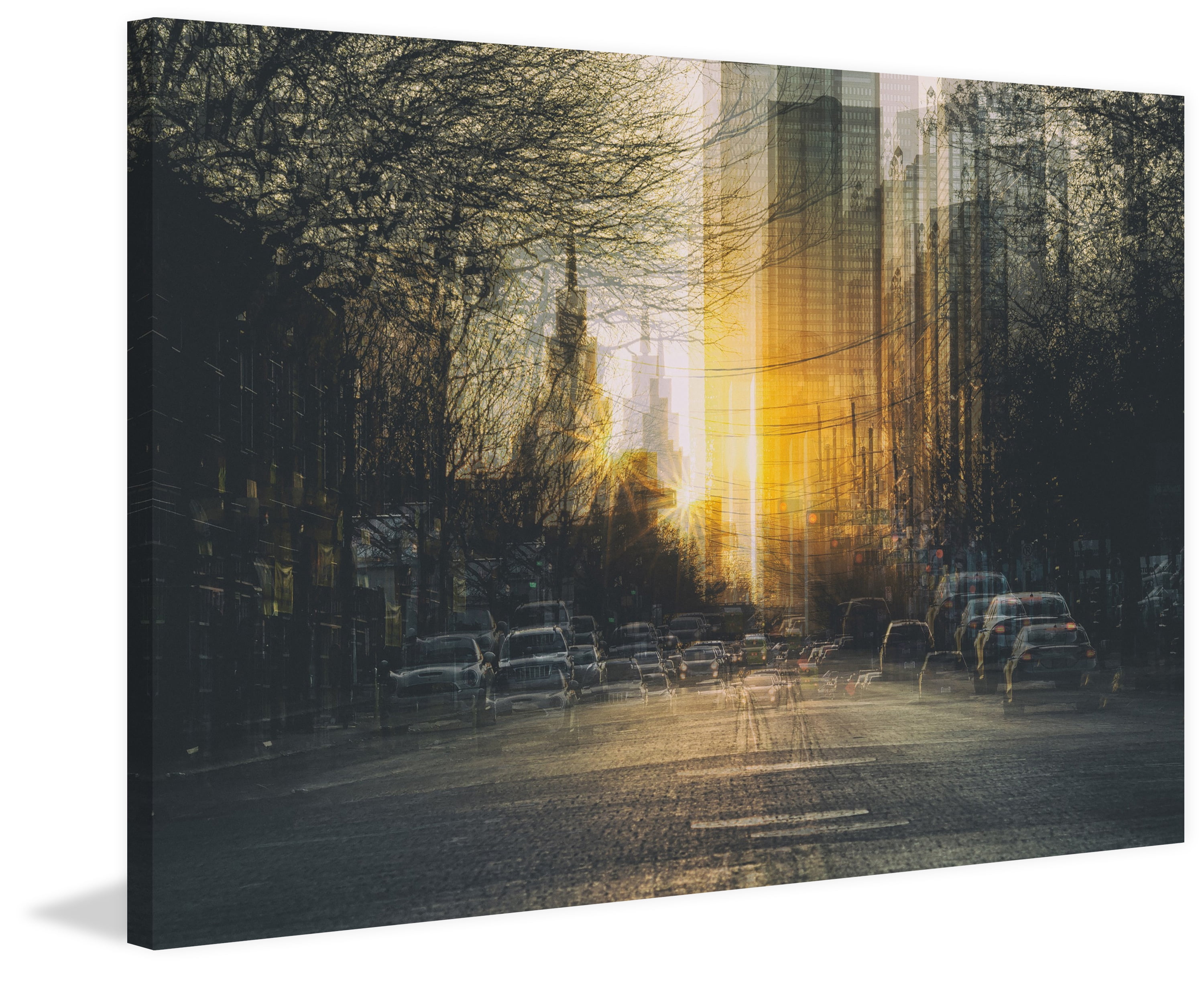 "Twilight in the City" Painting Print on Wrapped Canvas