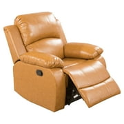 Ainehome Recliner Chair Bonded Leather Manual Reclining Chair for Living Room (Ginger, 1 piece)