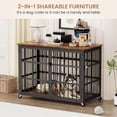 thumbnail image 2 of ZephyPaws Heavy Duty Dog Kennel Indoor,Modern Wooden Dog Crate – Stylish Furniture-Style Indoor Kennel & End Table for Small to Medium Dogs, Secure Enclosed Pet Cage with Sliding Door, Dark Brown, 2 of 7