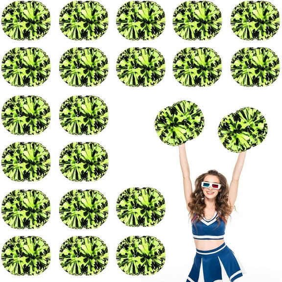 20 PCS Metallic Cheerleading Pom Pom for Team Spirit Sports Dance Cheering Kids Adults