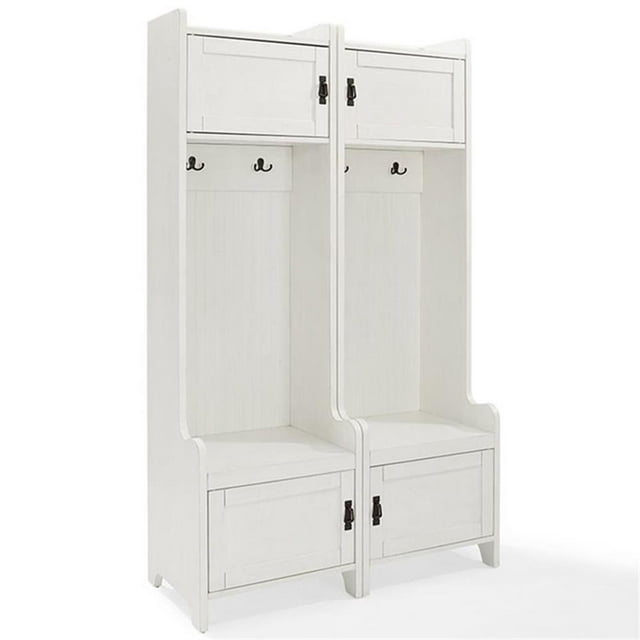Crosley Furniture Fremont Arbre d'Entrée en Bois, Blanc Vieilli (Ensemble de 2)