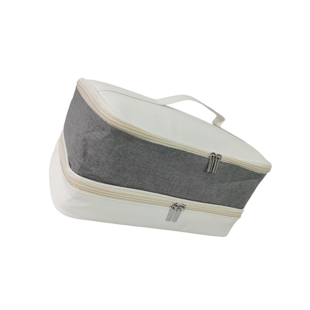 Bolsa de almacenamiento para secador de pelo de viaje, estuche de transporte de doble capa con divisor, maleta a prueba de polvo para peluqueros,