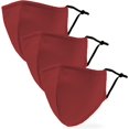 thumbnail image 1 of Masque Facial en Tissu Lavable 3 Plis Adulte Réutilisable et Réglable Rouge, 1 of 4