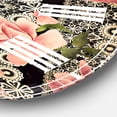 thumbnail image 3 of Designart 'Black Lacy Roses Pattern' Traditional wall clock, 3 of 3