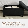 thumbnail image 3 of 16" X 30" Storage Ottoman Bench with Removable Cover, 660Lb Capacity Black Footrest Stool, Multi-Functional Chest for Bedroom, Living Room & Entryway, 3 of 11