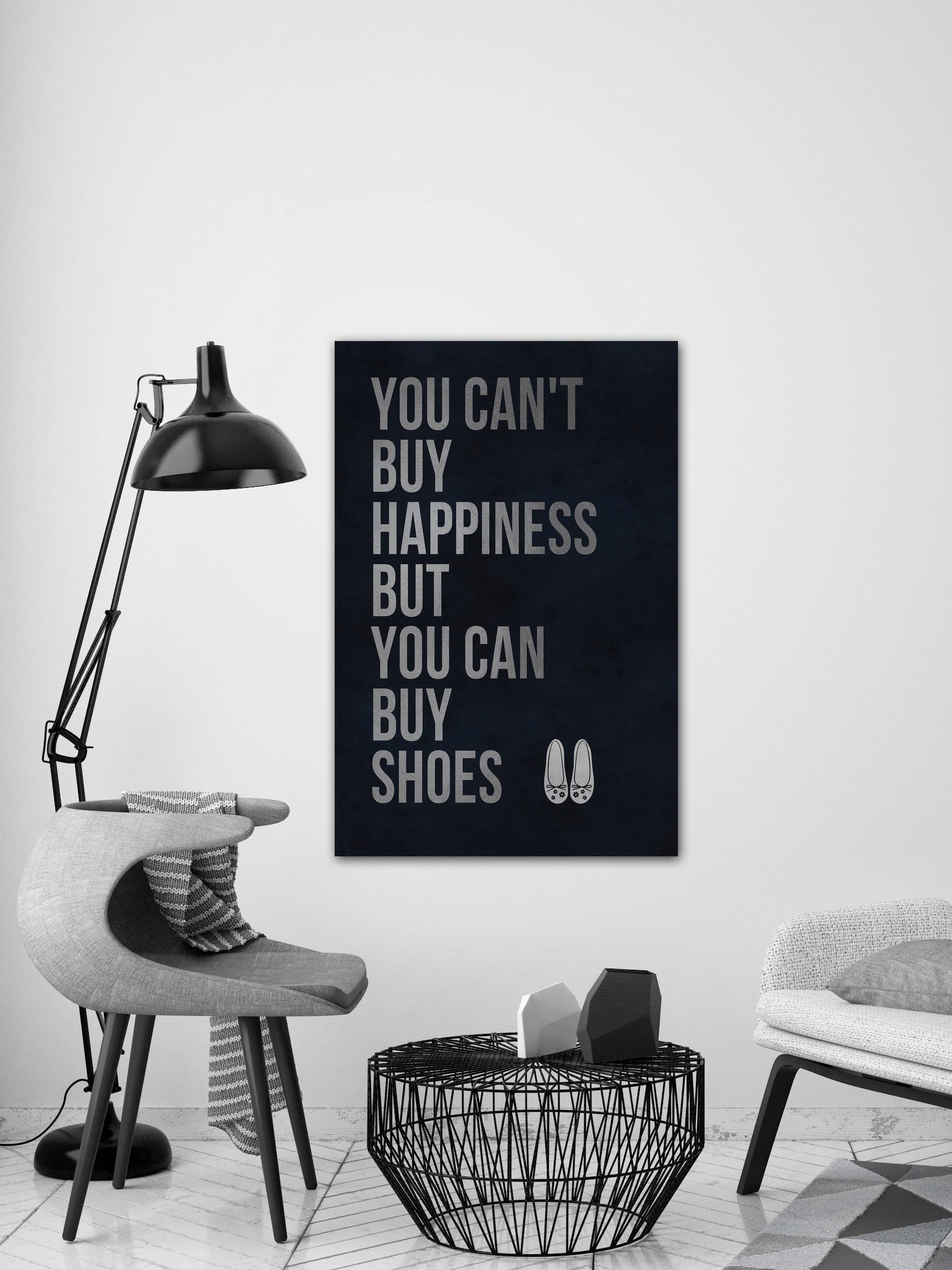 You Can't Buy Happiness Painting Print on Wrapped Canvas