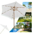 thumbnail image 6 of Autlaycil 7.5 ft Patio Umbrella with Tassel Fringe Stylish, 18 LED Lights Solar Umbrella (White), 6 of 6