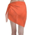 thumbnail image 2 of Geaub Orange Women's Short Wrap Skirt, Beach Sun Protection Shawl, Swimsuit Bra, Swimwear Tunic, 2 of 7