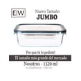 thumbnail image 2 of EASYWARE JUMBO - Juego de 18 recipientes (36 piezas) Toper Contenedores de Vidrio Hermético, para alimentos, a prueba de fugas. Refrigerador, congelador, horno, microondas. Libre de BPA., 2 of 5