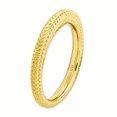 thumbnail image 3 of 925 Sterling Silver Gold Stackable Ring Textured Domed, 3 of 7