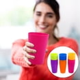 thumbnail image 4 of 24pcs Party Beverage Drinking Cup Colorful Plastic Bear Cup Large Rainbow Cup, 4 of 8