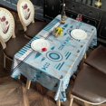thumbnail image 6 of Blue Geometric Triangle Diamond Pattern Rectangle Tablecloth 60"x102",Waterproof Polyester Rectangle Table Cloth, Wipeable Spillproof Polyester Tablecloth for Dining, Camping, Indoor and Outdoor, 6 of 6