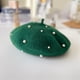 thumbnail image 1 of Gorro infantil Otoño e invierno Gorro infantil Boina infantil con perlas Gorro de pintor Boina de lana para niñas, 1 of 6