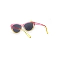 thumbnail image 4 of Child Size Girls Cat Eye Ribbon Trim Plastic Fashion Sunglasses Pink Yellow Solid Black, 4 of 4