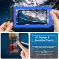 thumbnail image 3 of Universal Waterproof Phone Pouch with Lanyard,IPX8 Cellphone Dry Bag Waterproof Case Compatible with iPhone 14 13 12 11 Pro Max SE XS XR S10 S9 Note 20/10 Up to 8" -2 Pack,Purple+Blue, 3 of 5