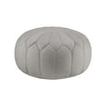 thumbnail image 2 of Round Pouf Ottoman, Modern Round Pouf Accent Foot Stool with Stitching Pattern, Oversized Storage Bean Bag Floor Foot Rest for Living Room, Bedroom Balcony, No Assembly Required, Grey, 2 of 5