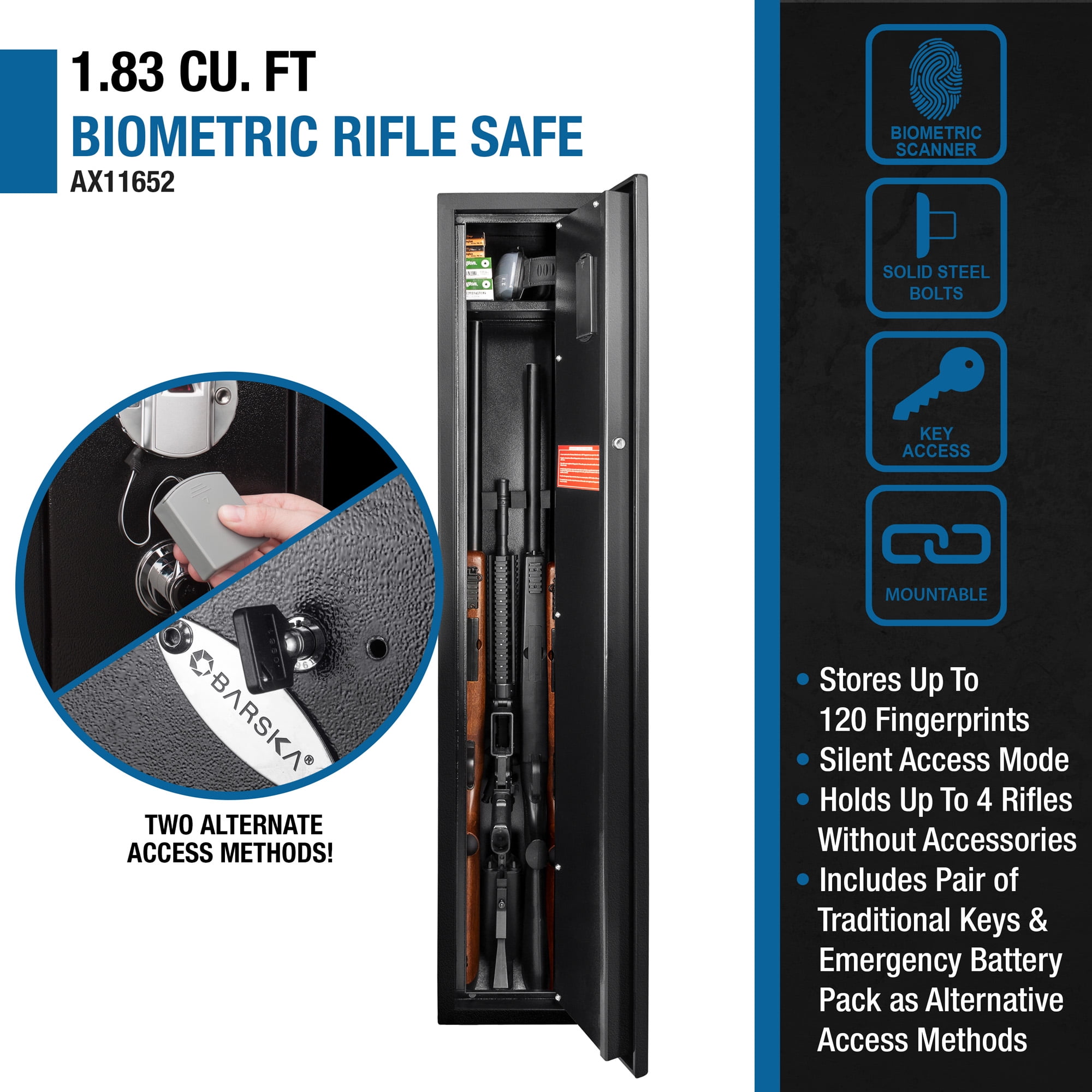 1.83 Cu Ft Biometric Rifle Safe
