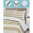 thumbnail image 4 of Quilts Full Size Bedding Set, Cream Striped Lightweight Quilted Comforter, Farmhouse Vintage Brown Stripes Soft Reversible Bedspread Coverlet with Pillow Covers for All Season, 78" x 90", 4 of 7
