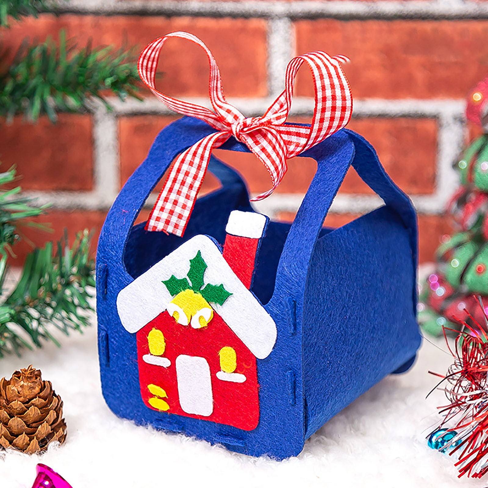 Heiheiup Christmas Handmade Diy Non Woven Gift Bag Material Package  Christmas Bag Peace Fruit Bag Kindergarten*1pcs Kids Arts And Crafts Ages  2-5