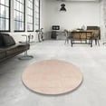thumbnail image 4 of Ahgly Company Machine Washable Indoor Round Abstract Pastel Orange Area Rugs, 4' Round, 4 of 7