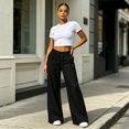 thumbnail image 7 of Wiholl Wide Leg Pants for Women Flowy Palazzo Drawstring Elastic Waist Trousers with Pockets Summer Beach Vacation Clothes, 7 of 7