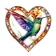 thumbnail image 2 of pstuiky Colgante de cristal con forma de corazón volador en 2D para ventana o pared., 2 of 4