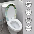 thumbnail image 3 of ZIATUBLES Daisy Butterfly Print Washable Stretch Fabric Toilet Bowl Lid Cover with Elastic Edges Fits Round Oval Elongated Lids Bathroom Decor Accessories, 3 of 6
