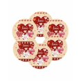 thumbnail image 7 of 13 Inch Round Placemats Set of 6, Yellow Valentines Day Non Slip Heat Insulation PP Table Mats, Love Hearts Romantic Farmhouse Washable Place Mats for Kitchen Dining Party Table Decor, 7 of 7