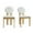 Beige Linen - Yellow Wood, variant on Dayalane Mid-Century Modern Dining Chairs Set of 4, Armless Round High Back PU Leather Upholstered Kitchen Chairs, Solid Wood Frame Accent Chairs for Dining Kitchen Living Room, Brown