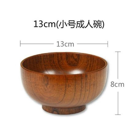 

1/4Pcs Japanese Wooden Bowl Natural Thicn Jujube Wood Bowl Set Wooden Spoon Chopsticks and Box Fruit Salad Noodle Rice Soup