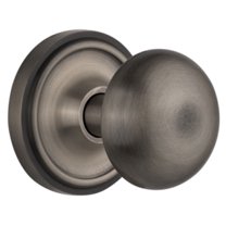 Nostalgic Warehouse Clanyk_Prv_238_Nk New York Solid Brass Privacy Door Knob Set - Grey