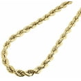 thumbnail image 2 of 10K Yellow Gold Mens Ladies D/C Hollow Rope Chain Necklace 7mm 24 Inches, 2 of 5