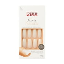 KISS Salon Acrylic Natural Fake Nails, ‘Strong Enough’, 28 Count