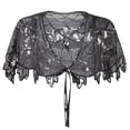 thumbnail image 2 of PrettyGuide Women's 1920s Shawl Beaded Evening Wraps Flapper Bolero, 2 of 5