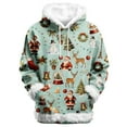 thumbnail image 2 of Christmas Sweatshirt Hooded Hoody Cozy Fleece Pullover Casual Loose Fit Long Sleeve Soft Warm Winter Tops Women Hoodies Light Blue XS, 2 of 4