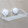 thumbnail image 3 of Wall Mounted Bathroom Shelf Kitchen Storage Shelf Wire Rack With Suction Cup Bathroom Organizer (White), 3 of 4
