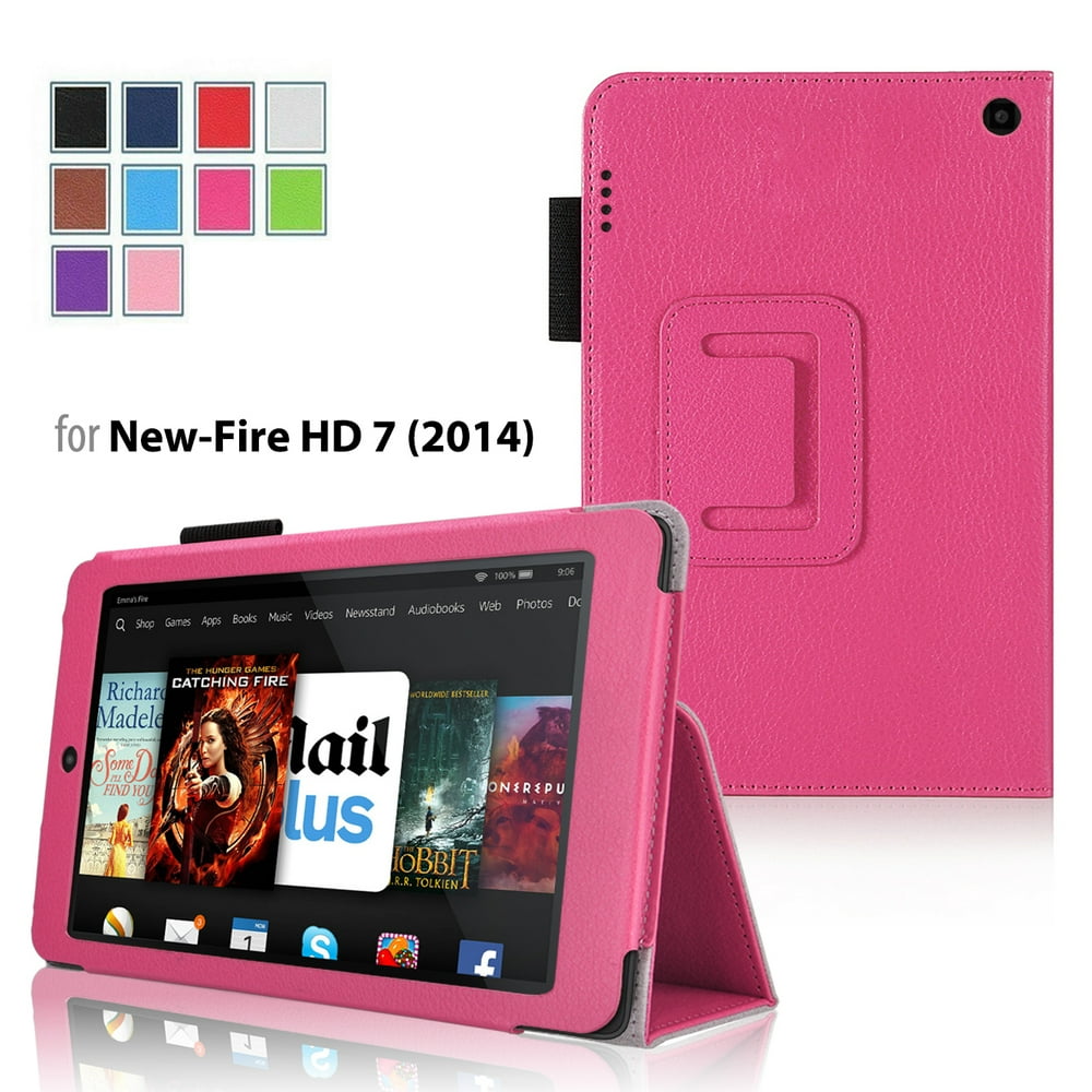 Amazon Kindle Fire HD 7 2014 Case Pink Slim Folding Cover Case for