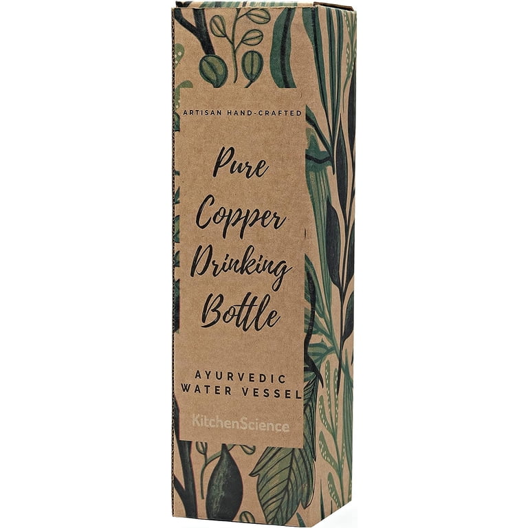 SYTH 34 Oz Pure Copper Water Bottle - Hand-Hammered, Ayurvedic, Leakproof With Canvas Bag