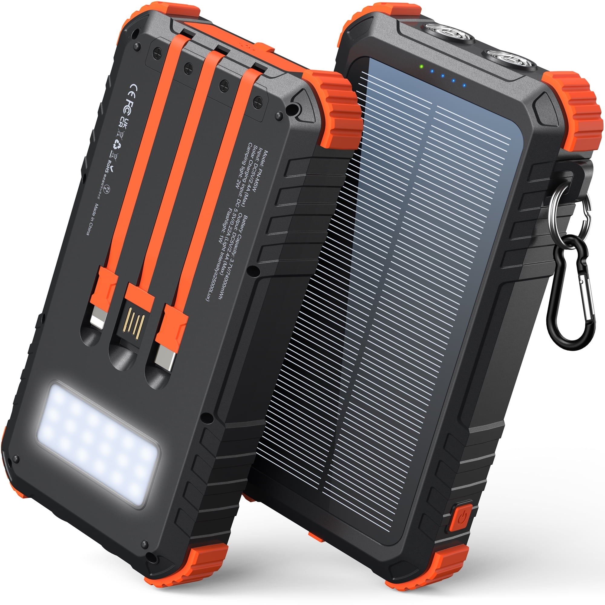 45800mAh Solar Power Bank 15W Fast Charging, Solar Charger Compatible for iPhone, Android Phone
