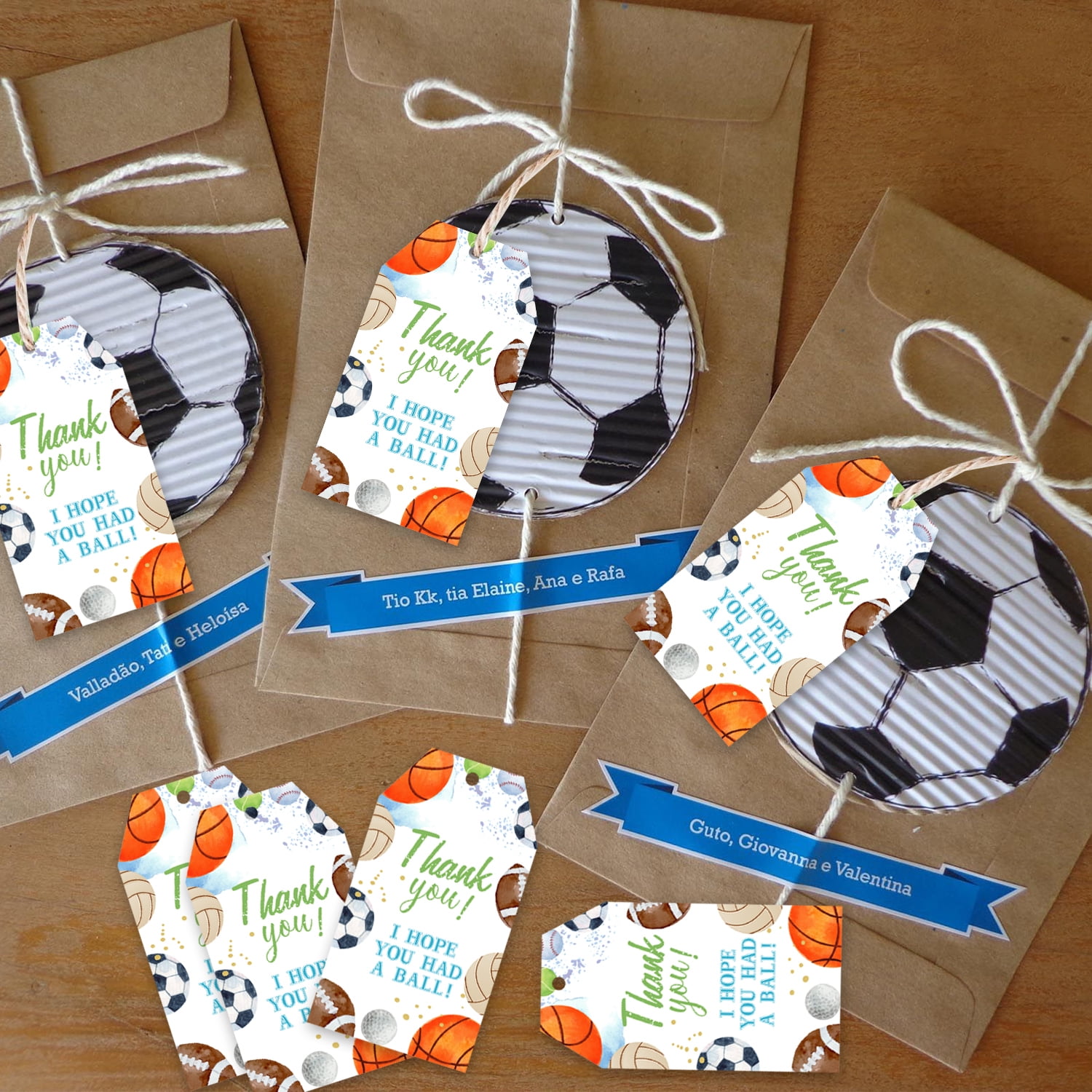 50PCS Sports Theme Thank You Cards Baby Shower or Birthday Party Favor Tags by Creative Converting, Baby Shower Balls Game Themed Birthday Party Supplies