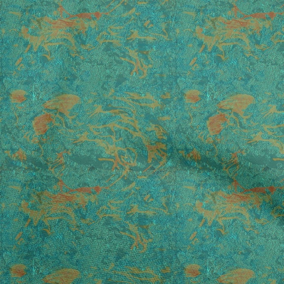 oneOone Cotton Flex Green Fabric Abstracts Sewing Material Print Fabric By The Yard 40 Inch Wide