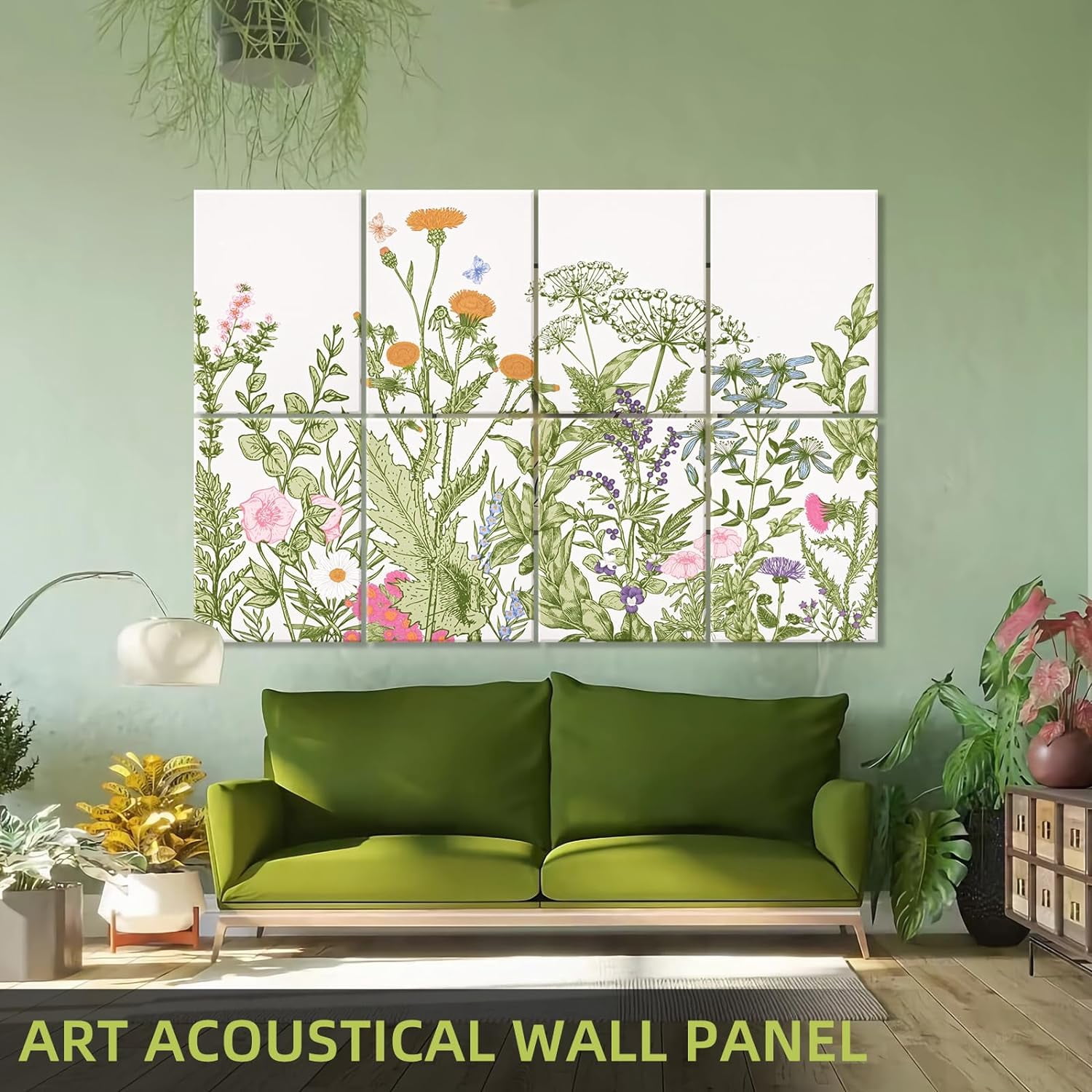 DAZLUTE Soundproof Panels Acoustic Wall Panels , Art Sound Absorbing Panels, Flowers Acoustical Wall Panel, Decorative Sound Absorbing Panels for Home & Office(48 X 32 Inches)